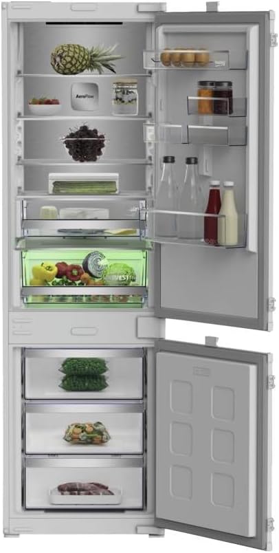 frigorífico combi B7BCNA295HS2, Beko, B7BCNA295HS2 – Frigorífico no Frost combinado instalación empotrable, 290 litros, clase energética D