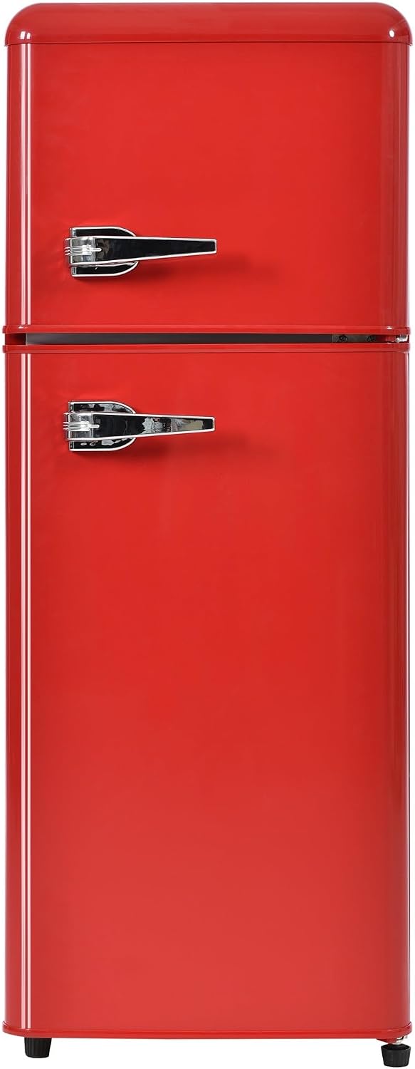 frigorífico combi, Generic, Refrigeradores estándar Retro Nevera congelador 105,5 cm de alto 41 cm de ancho, 2 puertas