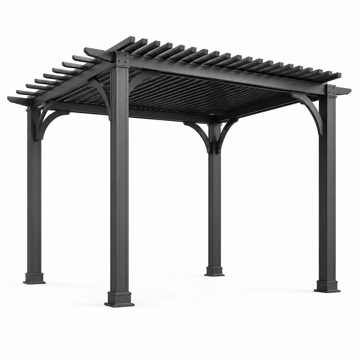 Pérgola exterior de aluminio negro 3x3x2.5 m
