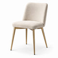 Silla de Tela de Poliéster Beige con Patas Metálicas Doradas 45x55x80 cm