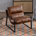 sillón, chairus, Butaca de Salón de Cuero PU Acolchado de Alta Elasticidad, de Salón de Estilo Industrial con Estructura Metálica para Dormitorio