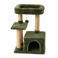 Árbol para gatos verde con madera contrachapada y sisal