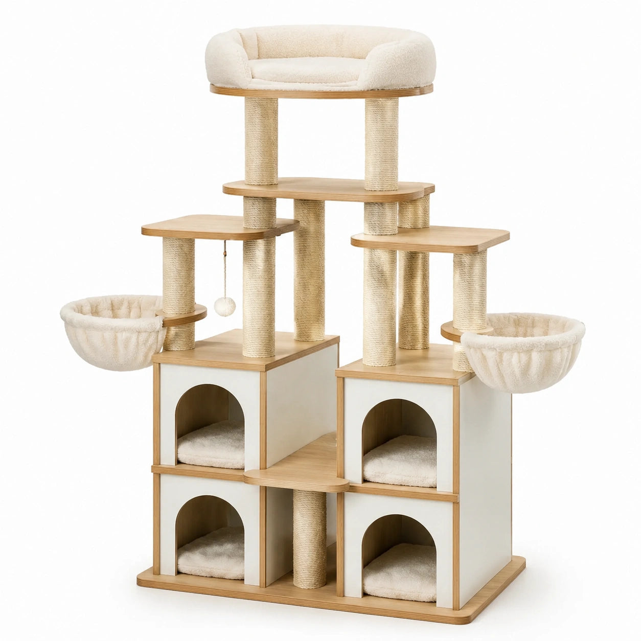 Árbol para gatos de madera y sisal 135 cm