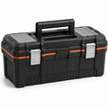 Caja de herramientas de plástico con cierres metálicos negro/naranja 50 cm