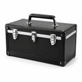 Caja de herramientas negra con cerradura de metal y asa de aluminio 40x20x20 cm