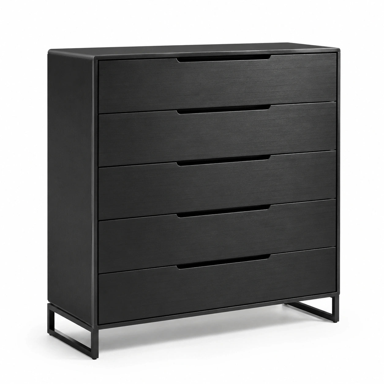 Cajonera de 5 cajones de madera y metal negra