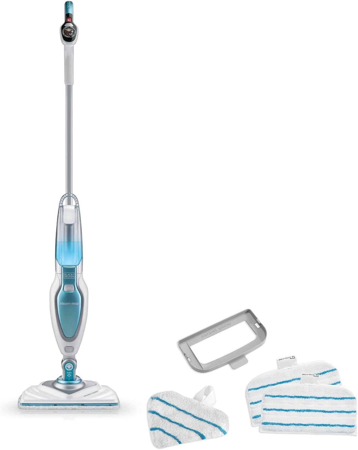 Mopas de limpieza a vapor FSM1630-QS, Black+Decker, Mopa a Vapor 1600W con AutoSelect y Cabezal Delta