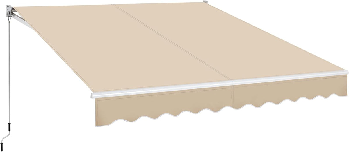 toldo, Yaheetech, Articulado Retráctil Exterior 300x250 cm para Balcón Beige, Ángulo Ajustable Adecuado para Balcón, Terraza, Estructura de Aluminio