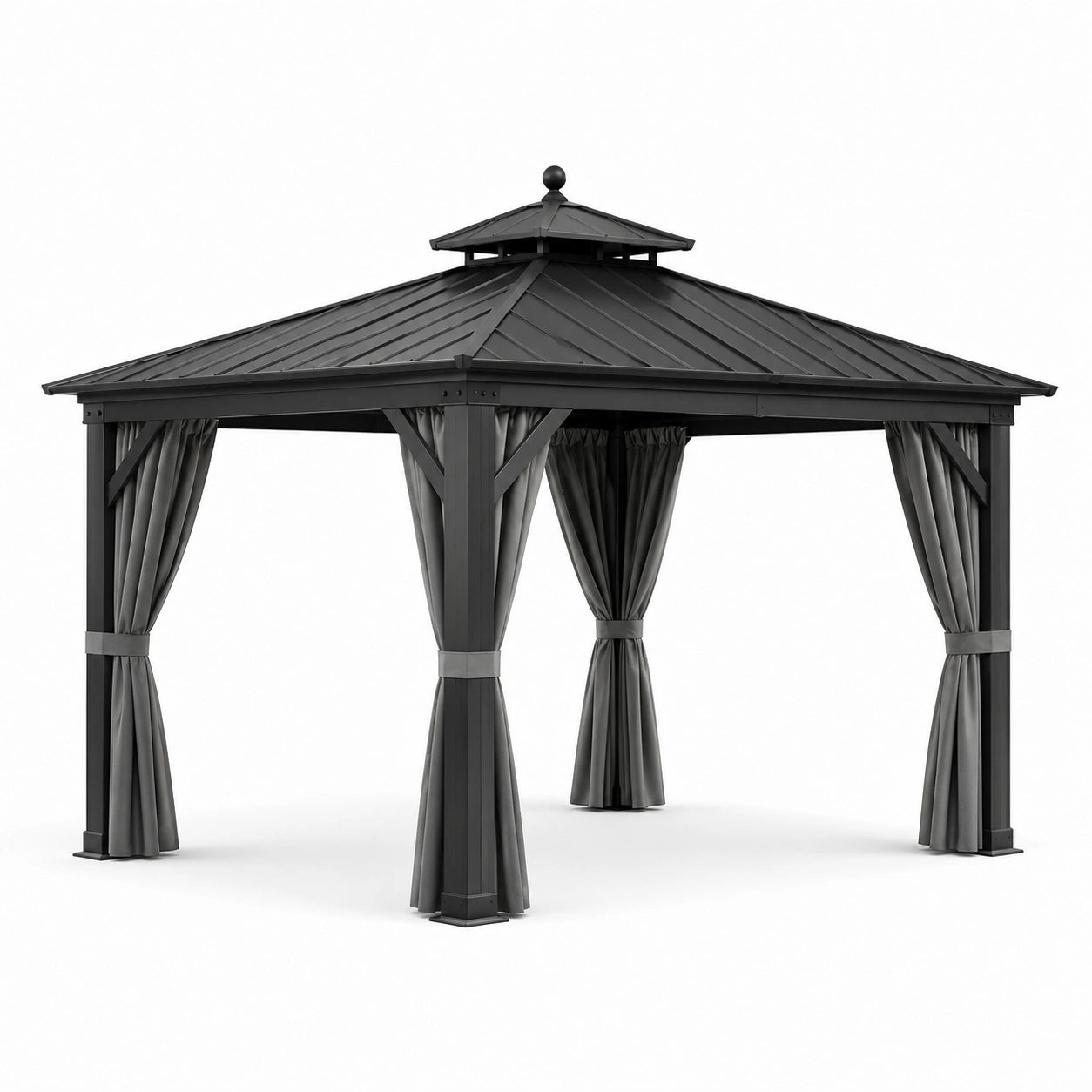 Pabellón de Aluminio con Techo de Acero Galvanizado y Cortinas de Poliéster 300x300 cm