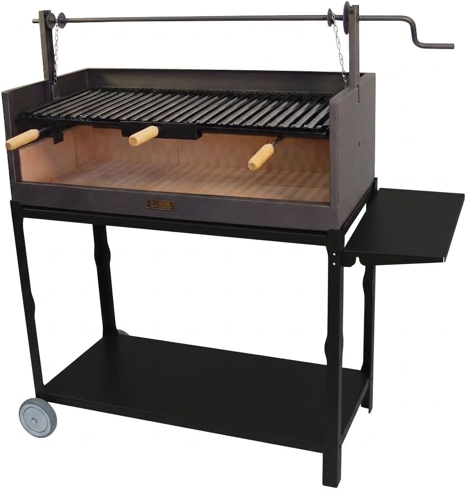 Barbacoas de leña, IMEX EL ZORRO, 90 x 45 x 102 cm, Barbacoa con Ladrillo Refractario y Parrilla Esmaltada