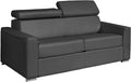 sofá cama, Vente-unique, - de 3 plazas de Apertura rápida de Cuero de búfalo Gris - Cama de 140 cm - Colchón con Memoria de Forma de 22 cm