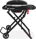 barbacoa de gas, Weber, Traveler Compact (2026) – portátil y Plegable, 1 Quemador, 81 cm Ancho, Negro, Ruedas, Bloqueo de Tapa, termómetro