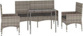 conjunto de muebles de jardín, vidaXL, Muebles de ratán, Set de Muebles de jardín 4 pzas y Cojines ratán sintético Gris, Juego de Muebles de Patio