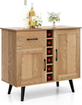 armario, KOMFOTTEU, Aparador de Cocina con Estante para 6 Botellas, Mueble Buffet para Salón Comedor, Mueble de Vino con 2 s de Puerta y Cajón