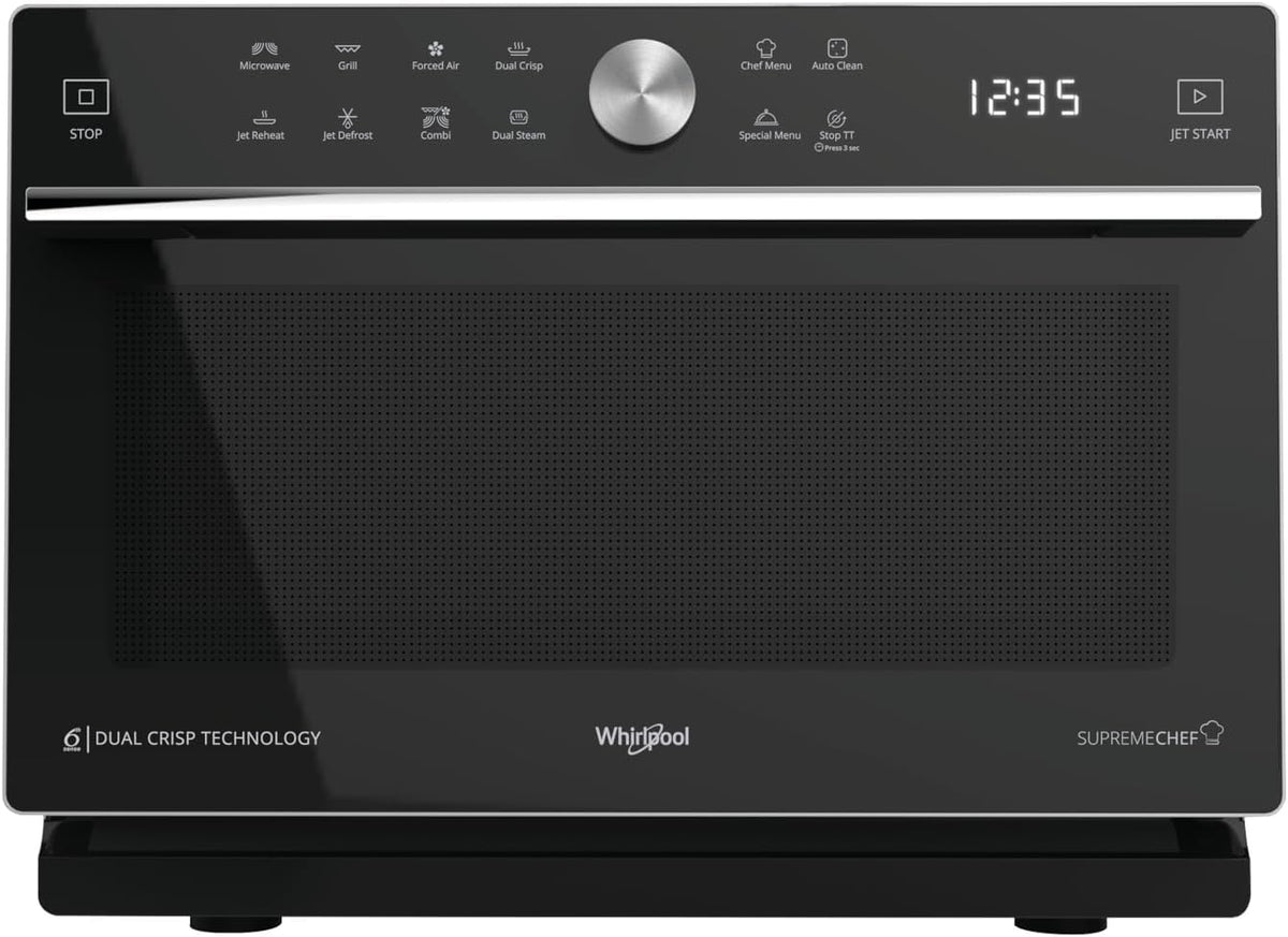 microondas con grill MWSC933SB, Whirlpool, Corporation MWSC933SB 33L Negro 900 W