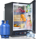 frigorífico mini, SMETA, Frigorífico de Gas 40L, 12V, 220V, 28, 30 mbar, Absorción Silenciosa, Puerta Reversible, Autocaravana, Camión, para Camping