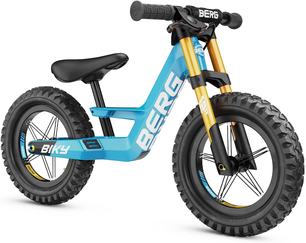 bicicleta de montaña, BERG, 2,5-5 años, 12 pulgadas, con freno de mano, cuadro ligero de magnesio, ruedas hinchables, Bicicleta sin Pedales Biky