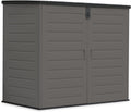wasabi armario Wasabi - Armario Exterior Resina 1170L – 140x82x124cm – Suelo Incluido - Puerta Doble y Tapa Abatible – Estructura Metálica – Paneles