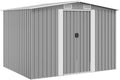 cobertizo de almacenamiento, vidaXL, Caseta de Almacenaje Jardín Metal Gris 257x205x178 Cobertizo de Patio