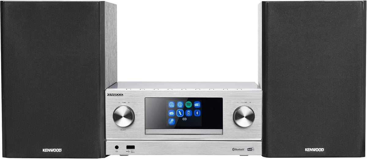Microcadena M-9000S-S, Kenwood, Dab +, Radio por Internet, Spotify, FM, Bluetooth, M-9000S-S - Micro Sistema Hi-Fi con CD