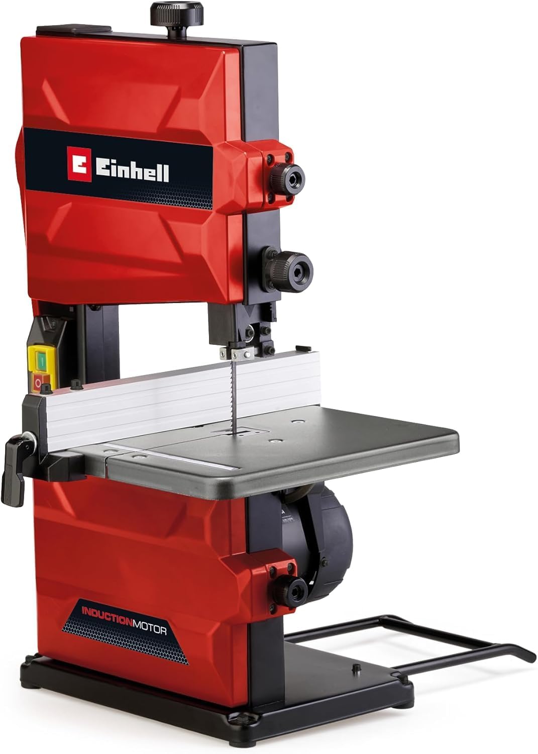 Einhell Sierras de cinta, Sierra de banda TC-SB 200, tope paralelo, ajuste de altura, guía con rodamiento de bolas, mesa inclinable de forma continua)