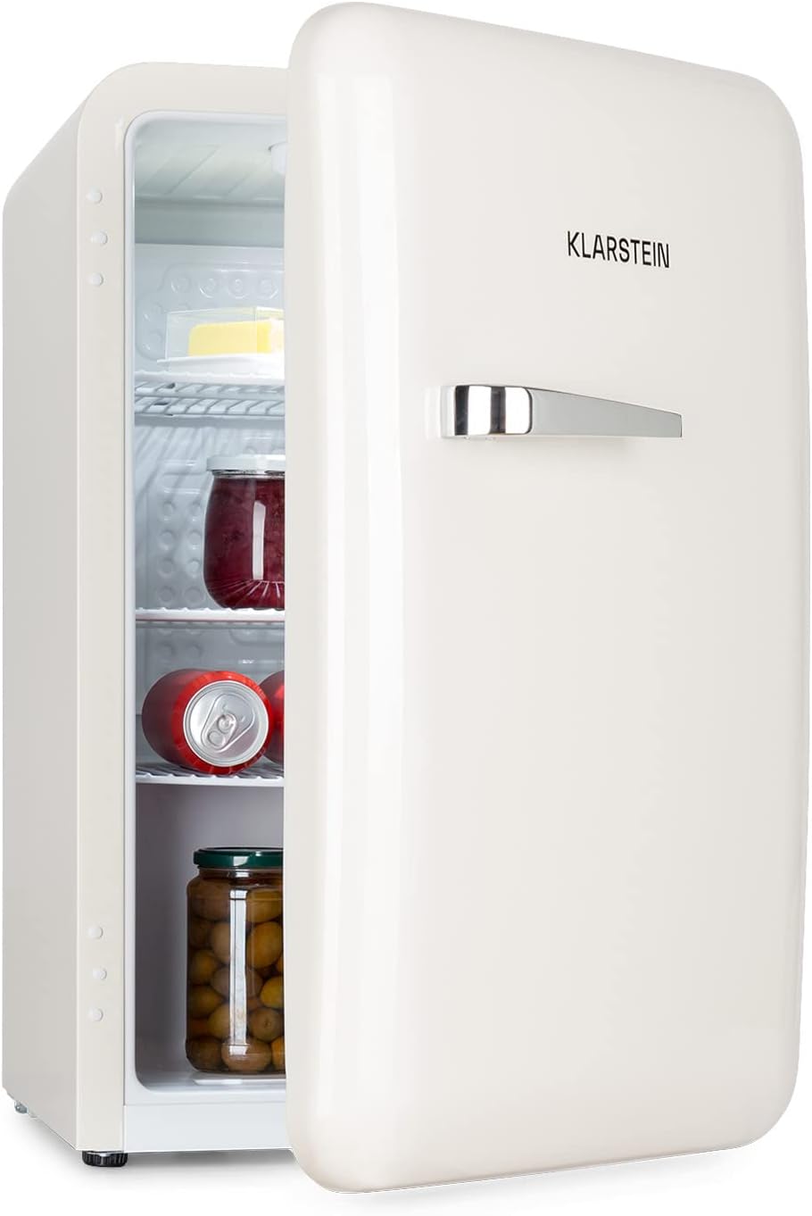 frigorífico mini, KLARSTEIN, refrigeración: 0-10 °C, mininevera con 70 litros de capacidad, Audrey Mini - nevera pequeña, minibar compacto, blanco