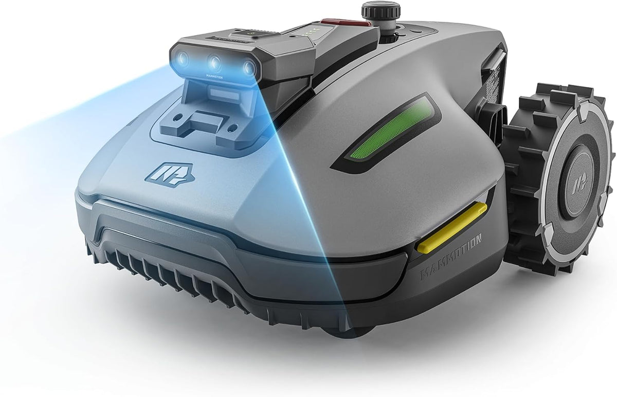 robot cortacésped, Mammotion, Pendientes hasta un 45%, hasta 500m2, Visión AI Tri-CAM, DropMow, Mapeo Automático Multi-Zona, Sin Señal Perdida