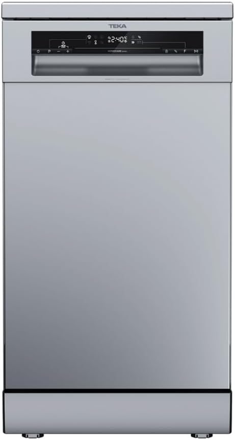 lavavajillas, Teka, Libre Instalación 45 cm con Display LED, 9 Cubiertos, 6 Programas de Lavado, DFS 24650 SS, Acero Inoxidable