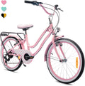 Bicicletas urbanas para niño, sun baby, tamaño de Rueda 20 Pulgadas, de 6 a 10 años, de 6 velocidades Shimano, Bicicleta para niñas Heart Bike