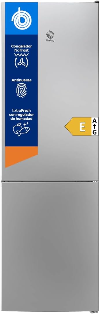 frigorífico combi 3KFE553XI, Balay, NoFrost, Conserva tus alimentos frescos durante más tiempo en el cajón ExtraFresh., acero antihuellas