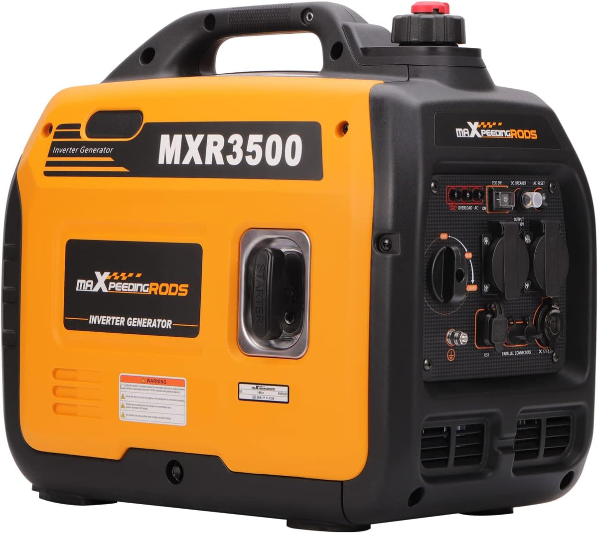 generador, maXpeedingrods, Electrico Gasolina 3300W Estación de Energía Portátil de Emergencia, 230V AC con Inversor y 4L Tanque, Ligero Salidas AC