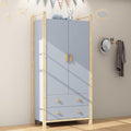 armario I0I, I0I&I0I, con barra para colgar ropa para dormitorio, con 2 puertas y cajones, sala de estar (90 x 45 x 180 cm-1), pasillo