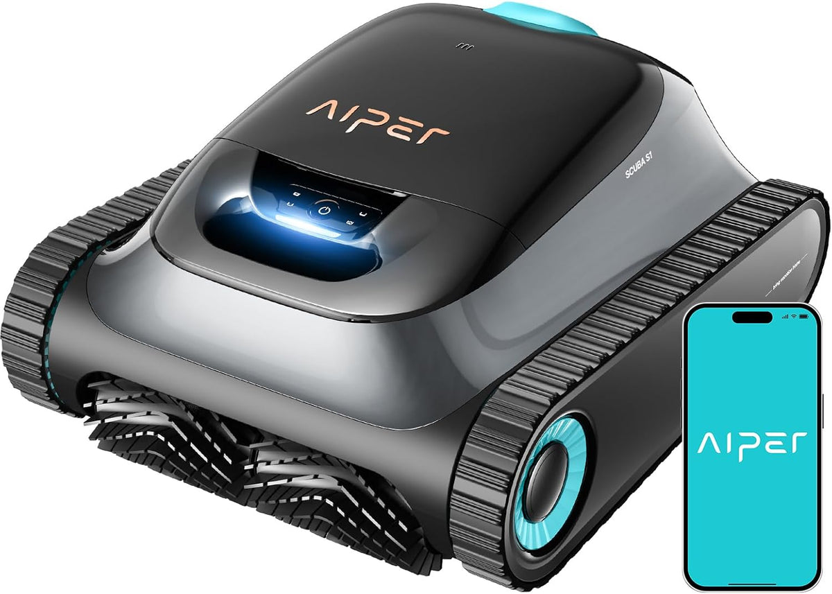 limpiafondos automático, AIPER, (2026 Upgrade) Scuba S1 Robot Piscina Limpiafondos y Paredes, Navegación Smart de Alta Precisión
