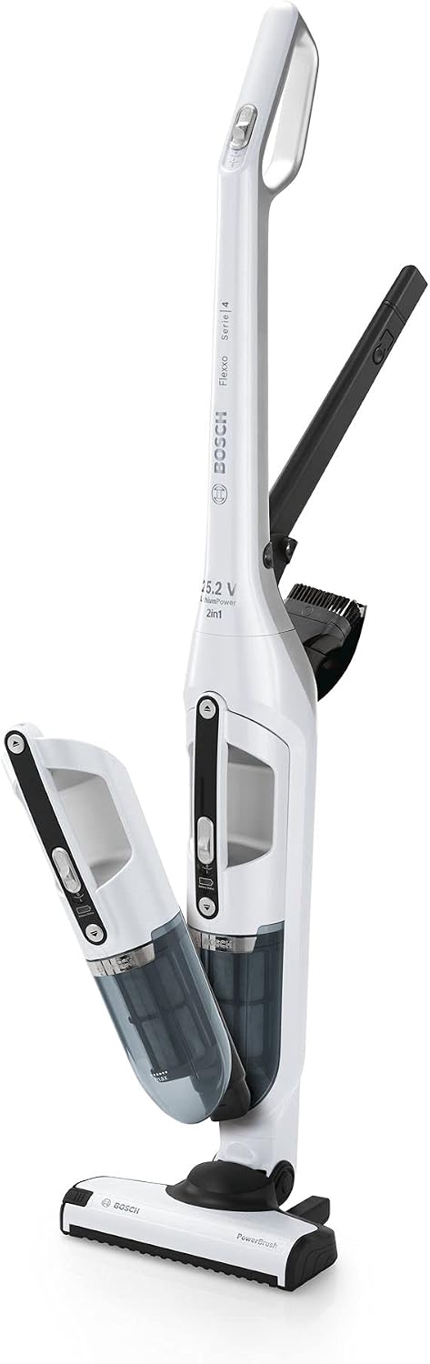 Bosch BBH32551 aspiradora escoba, de 25.2V con accesorios integrados, Flexxo Serie, color blanco, 4 BBH32551 - Aspirador sin cable y de mano