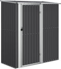 armario, vidaXL, Cobertizo Jardín Cabaña Troncos Herramientas Almacenamiento Exterior Patio Aire Libre Acero Galvanizado Antracita 180,5x97x209,5 cm