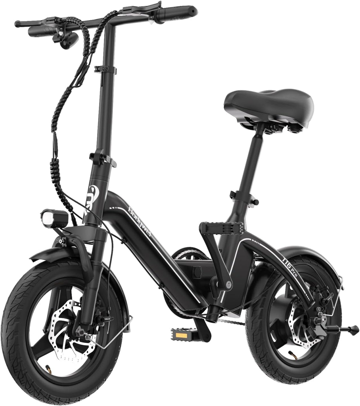 bicicleta eléctrica T16PRO, Bodywel, 4.5 Pulgadas Pantalla LED, Batería 36V, 10Ah, Frenos de Doble Disco y Suspensión Delantera