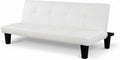 sofá cama, Baroni Home, sofá reclinable con patas de plástico para salón, – de piel sintética de 3 plazas, apertura de 88 cm, 166 x 75 x 70 cm