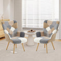 sillón, XH.Easy Go, Sillones Tapizados de Tela de Lino con Respaldo Alto y Patas de Madera para Salón, Dormitorio y Sala de Espera, Gris