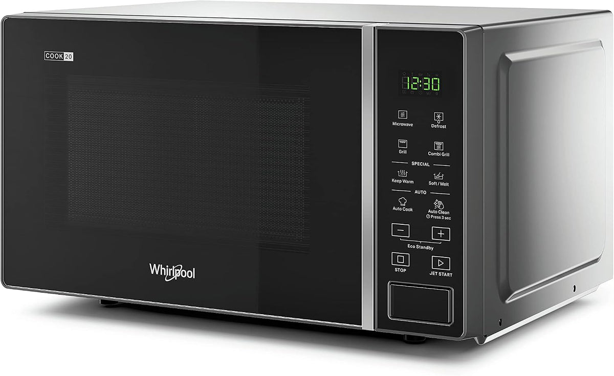 microondas con grill MWP203SB, Whirlpool, Libre Instalación, Panel Digital, Negro