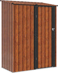 cobertizo de almacenamiento, Genérico, Cobertizos de jardín Marrón 153,5 x 86 x 200 cm Metal, Casa y jardín, Artículos de Exterior, 42011300