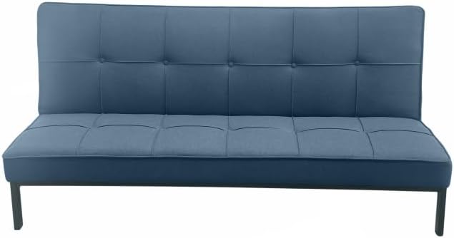 sofá cama, SWEET SOFA, Estructura Metálica (Color Azul), Louis – Sofá Clic-Clac 3 Plazas 189x117x90 cm, Tapizado en Tela Suave