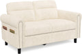 sofá, Blishom, de Dos Plazas con Cojines Extraíbles para Salón, Dormitorio, Loveseat con Bolsillo Lateral, Oficina