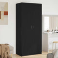 armario, Mandloder, almacenamiento para salón, dormitorio y pasillo, Mangloder de madera de roble negro, tiradores de acero, 90 x 52 x 200 cm
