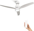 Ventiladores de techo, Mellerware, 30 W, 6 Velocidades, 3 Aspas 132 de Diámetro, - Ventilador de Techo con Mando a Distancia Brizy Bright, LED, White